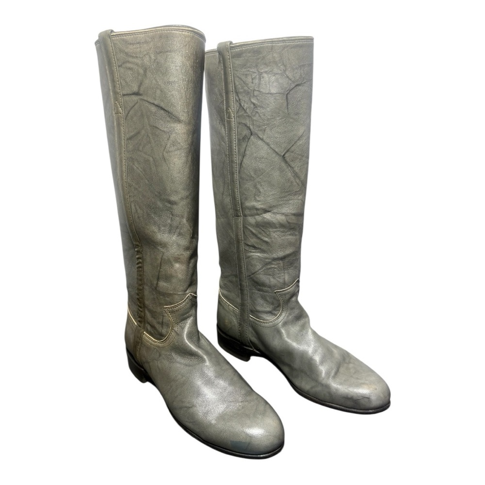 JUSTIN Vintage Grey Marbled Leather Campus Boots